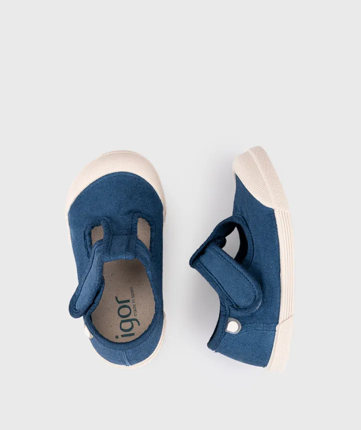 Igor Boy's And Girl's Lona Pepito Shoes - Marino smart edge