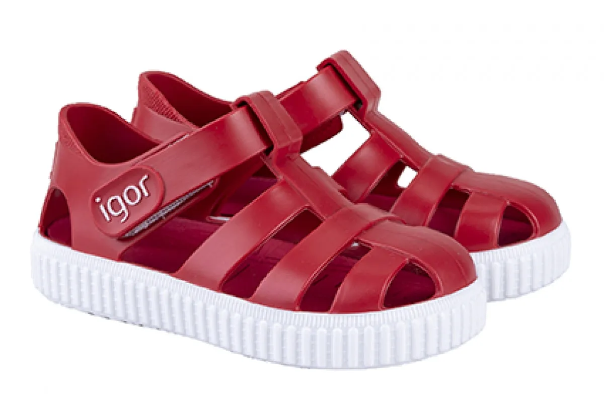 Igor Boy's and Girl's Nico Sandal - Rojo Street Ready
