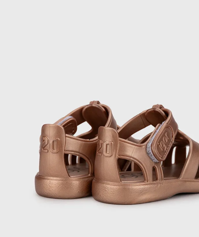 Igor Boy's And Girl's Tobby Metal Sandals - Bronce Light Travel