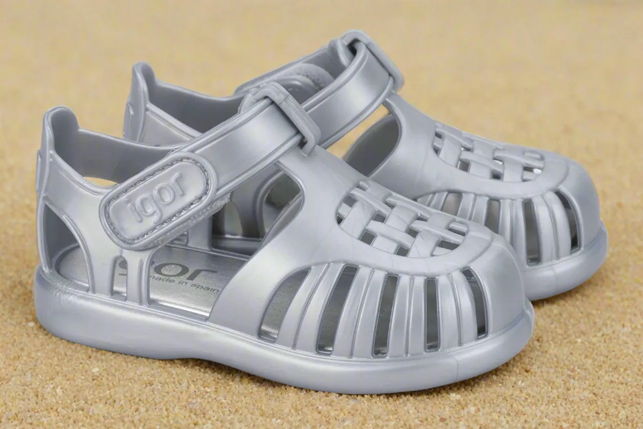 Igor Boy's And Girl's Tobby Metal Sandals - Plata Sunset Run