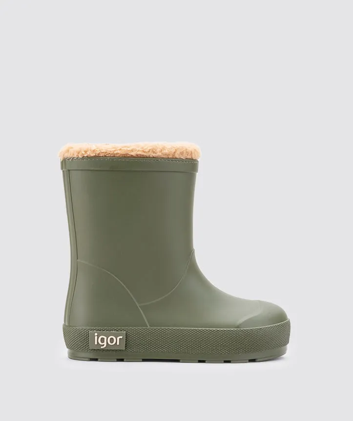Igor Boy's and Girl's Yogi Borreguito Rain Boots - Kaki modern utility