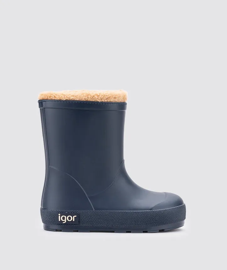 Igor Boy's and Girl's Yogi Borreguito Rain Boots - Marino air mesh