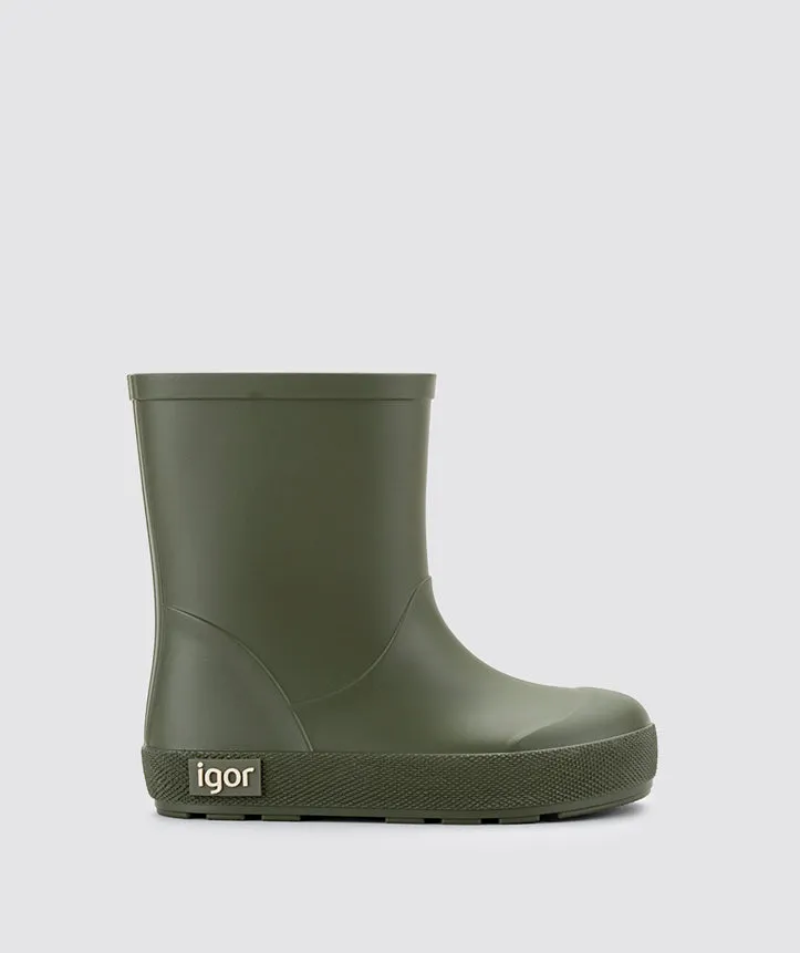 Igor Boy's and Girl's Yogi Rain Boots, Kaki cool tone
