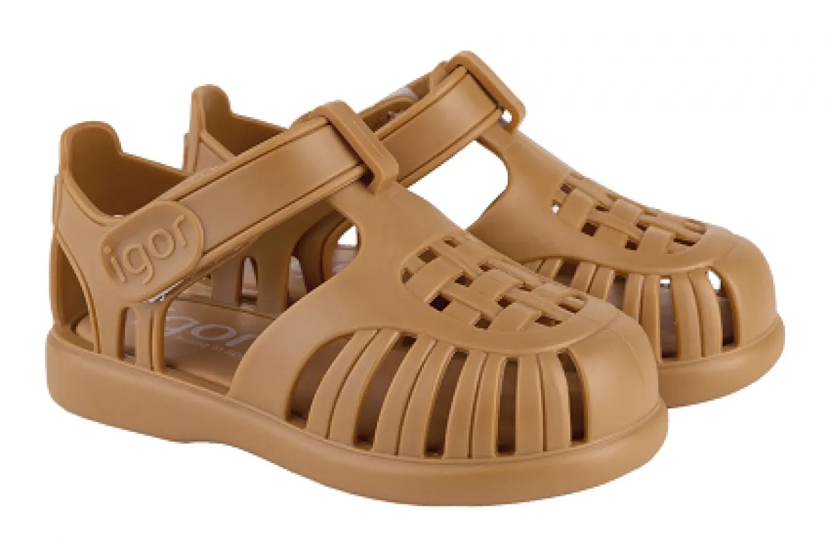 Igor Girl's and Boy's S10271 Tobby Solid Sandals - Mostaza Pool Ease