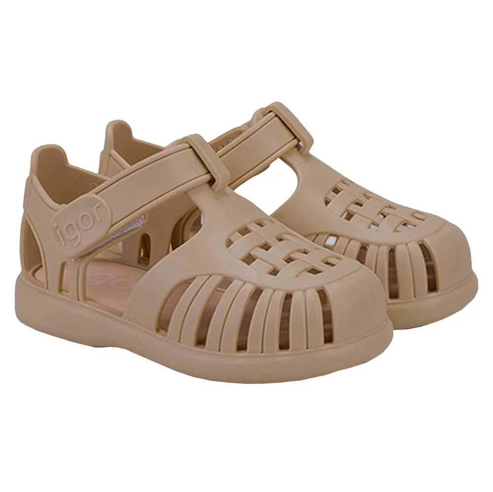 Igor Girl's and Boy's S10271 Tobby Solid Sandals - Taupe Ocean Joy