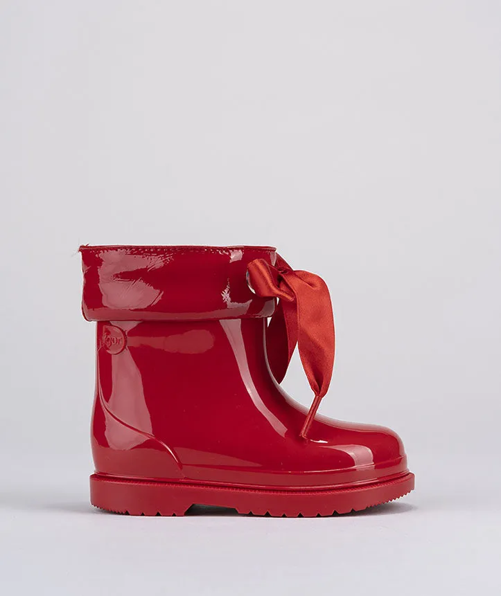 Igor Girl's Bimbi Lazo Rain Boots, Rojo Red cozy mode