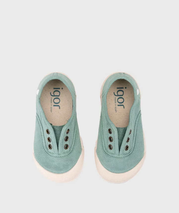 Igor Girl's Lona Laceless Shoes - Matcha walk vibe