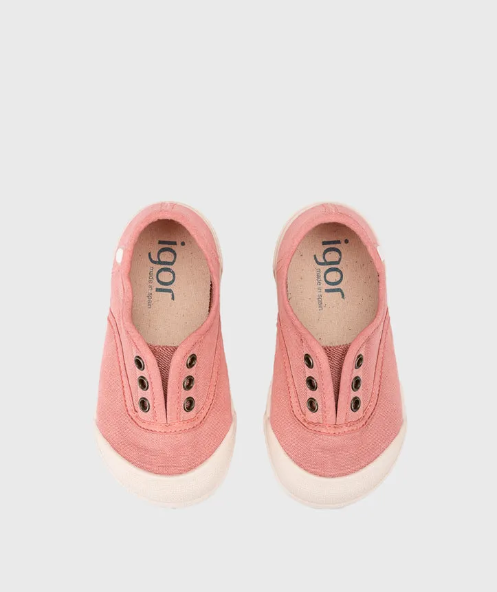 Igor Girl's Lona Laceless Shoes - Nuevo Rosa zero limit