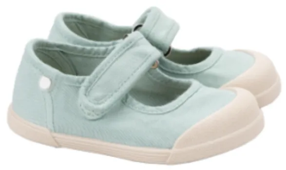 Igor Girl's Lona Mercedes Barefoot Sneaker, Menta comfy ride