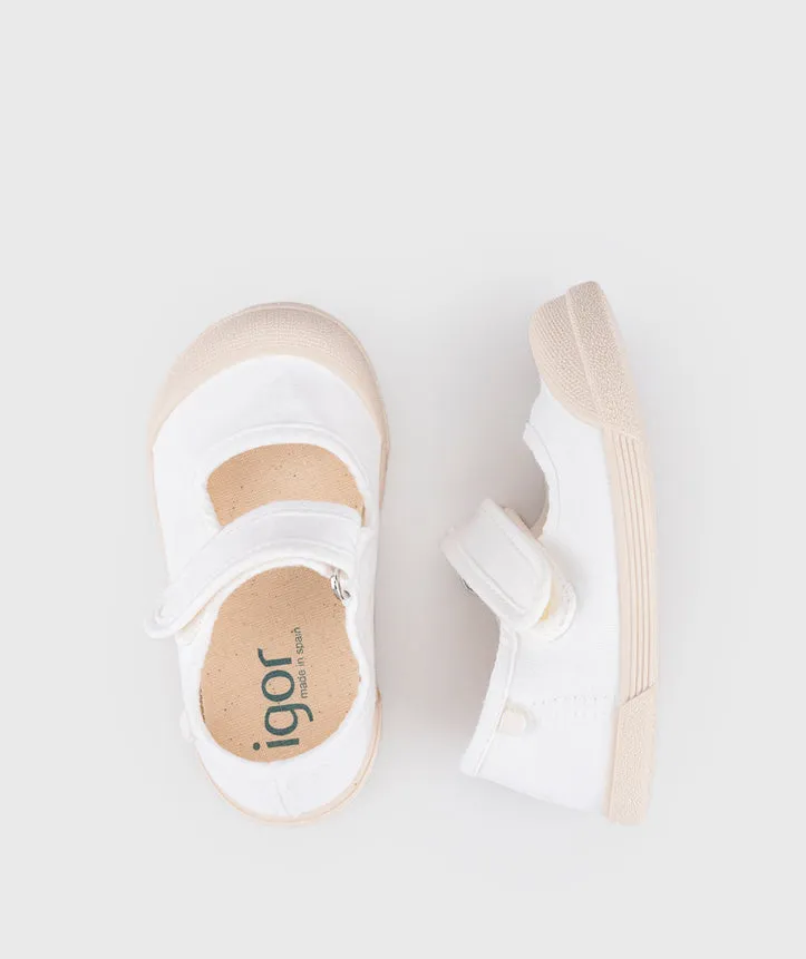 Igor Girl's Lona Mercedes Shoes - Blanco vibe relax
