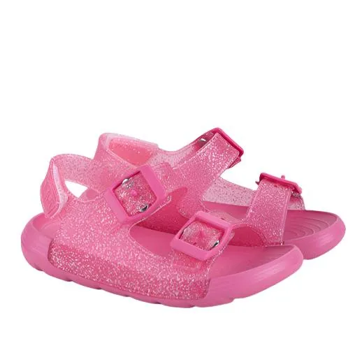 Igor Girl's Maui MC Glitter Sandals, Fucsia Glitter Simple Soul