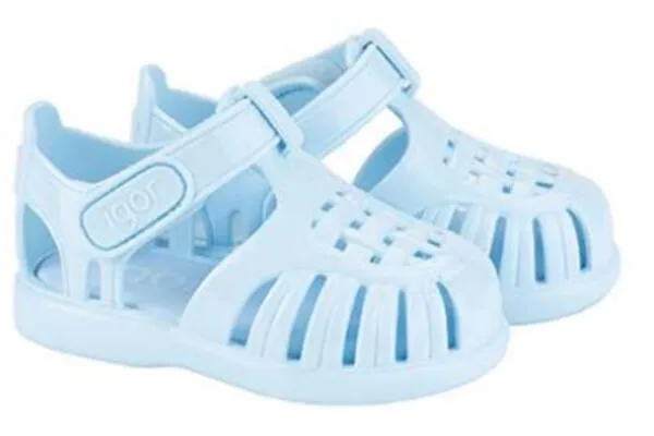 Igor Girl's S10311 Tobby Gloss Sandals - Celeste Ocean Path