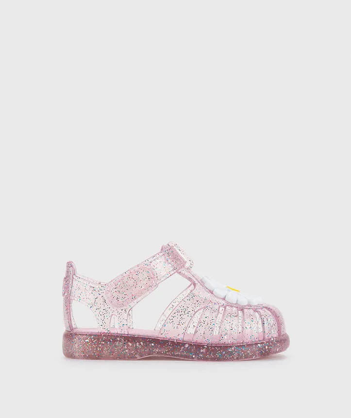 Igor Girl's Tobby Gloss Flor Glitter Sandals - Rosa Multi Glitter Slow Living