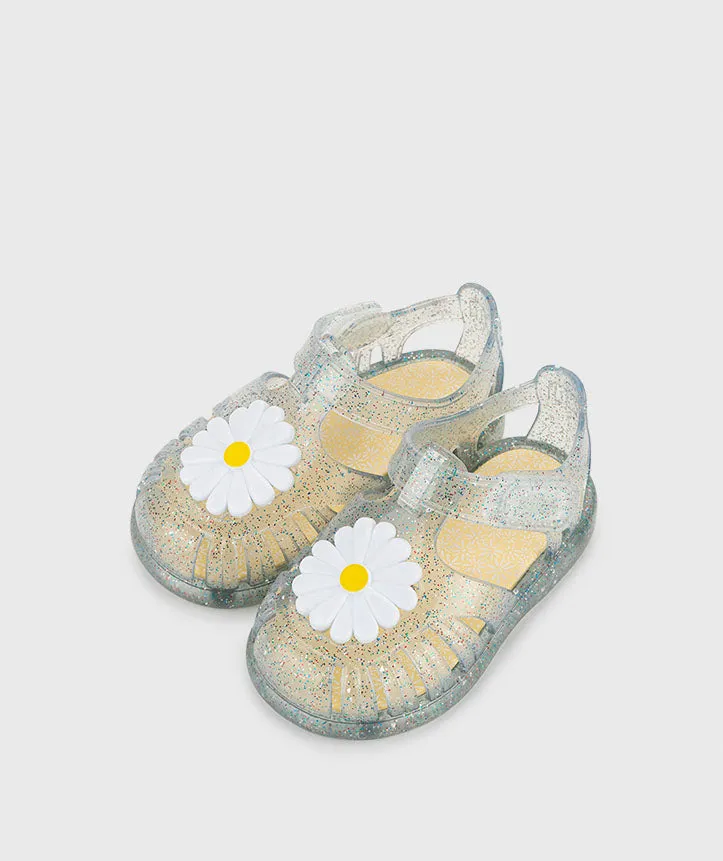 Igor Girl's Tobby Gloss Flor Glitter Sandals - Transparente Multi Glitter Free Mood