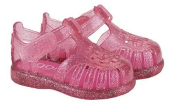 Igor Girl's Tobby Gloss Glitter Sandals - Fucsia Bare Touch