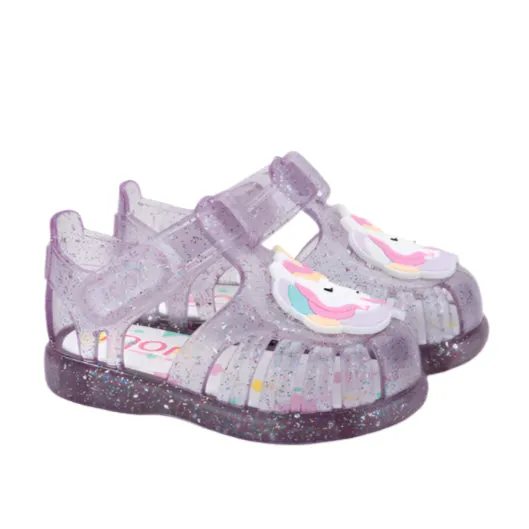 Igor Girl's Tobby Unicornio Sandals - Tr.Malva Multi Glitter travel light