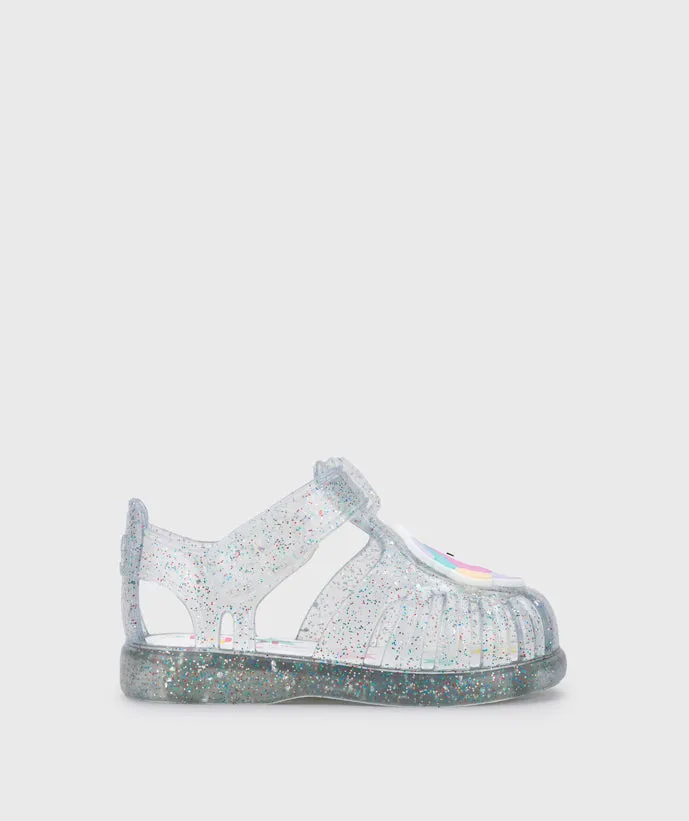 Igor Girl's Tobby Unicornio Sandals - Tr.Transp. Multi Glitter Nature Calm