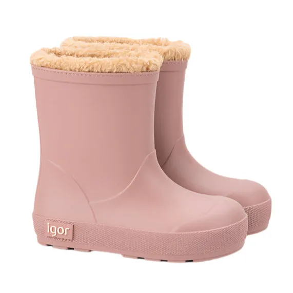 Igor Girl's Yogi Borreguito Rain Boots - Rosa cozy edge