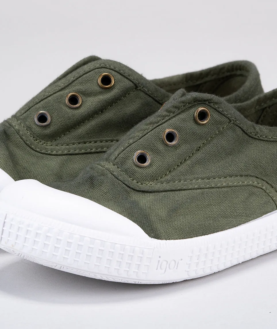 Igor S10161 Berri Canvas Shoes - Kaki no lace