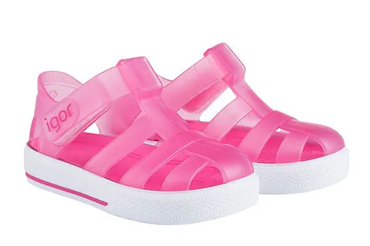 Igor S10171 Girl's Star Sandal - Fuchsia Cozy Feet