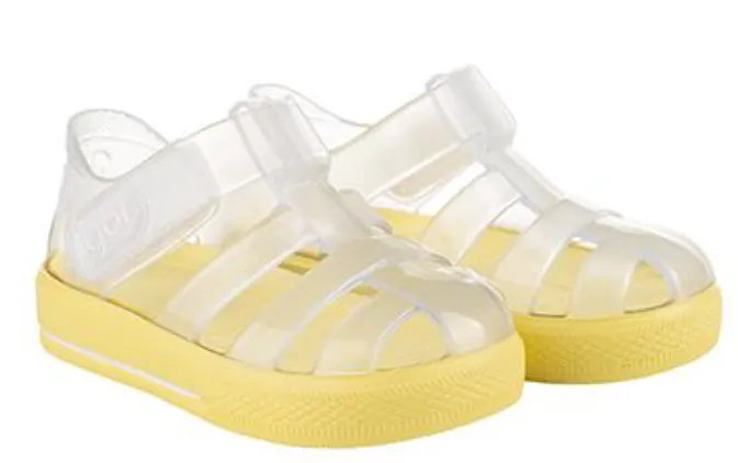 Igor S10245 Girl's and Boy's Star Brillo Sandal - Transperente Amarillo Street Ease