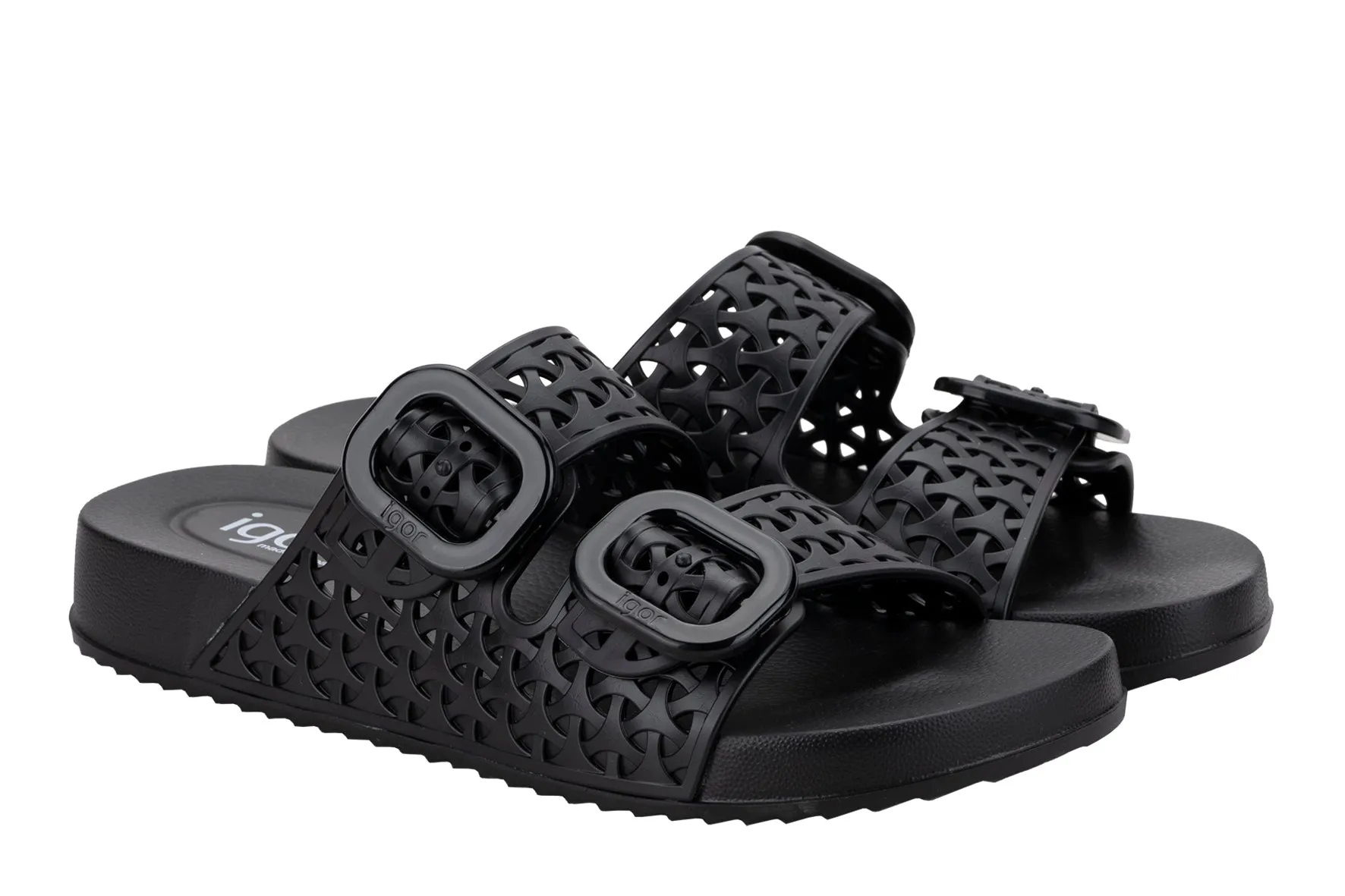 Igor Women's Habana Fresh Sandals - Negro Open Heart