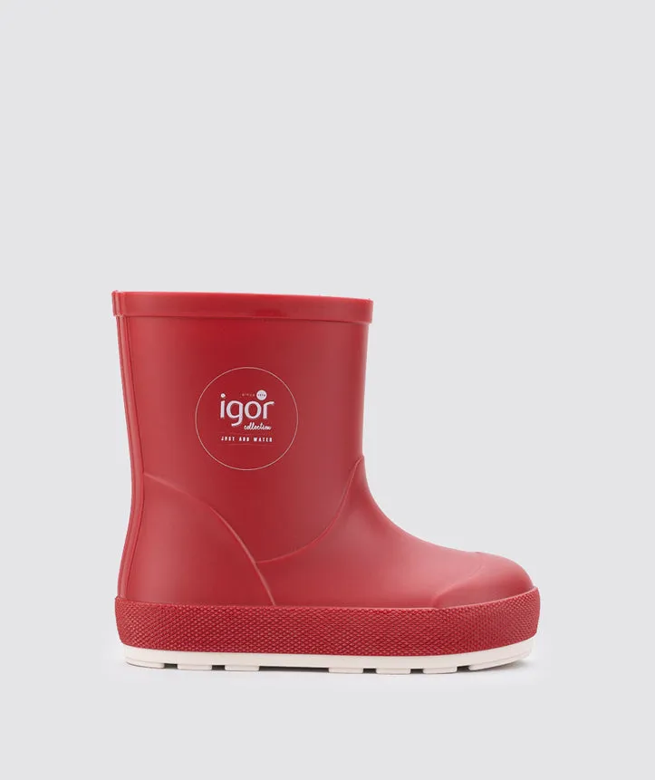 Igor Yogi Nautico Barefoot Rain Boots, Rojo off trail
