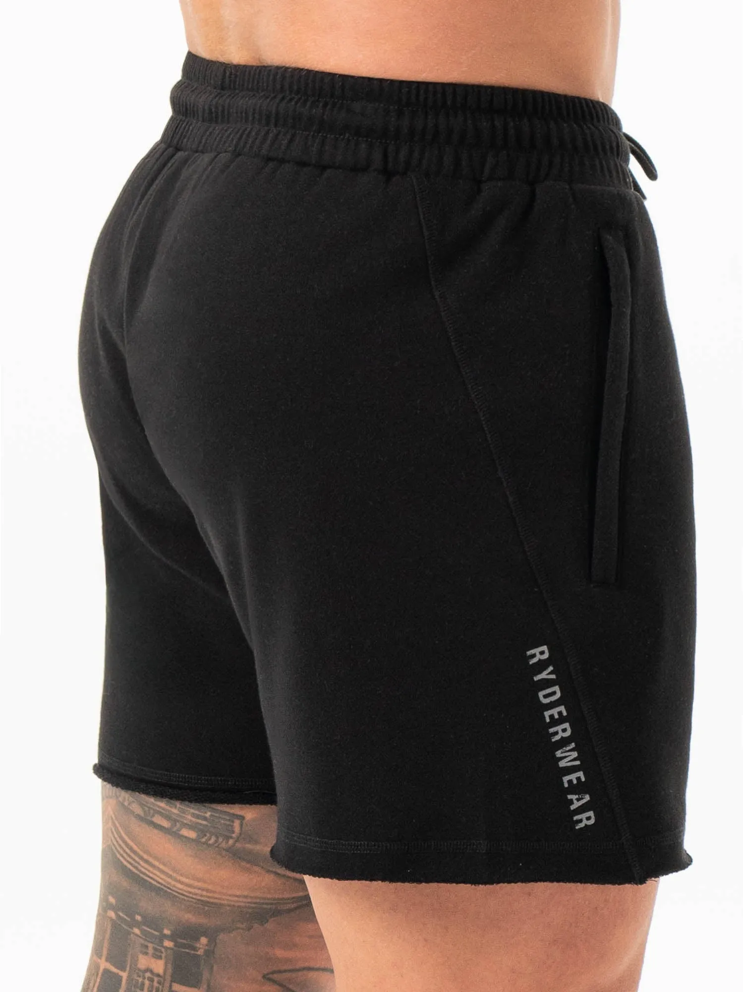 Iron 5" Track Shorts - Black breathable panels