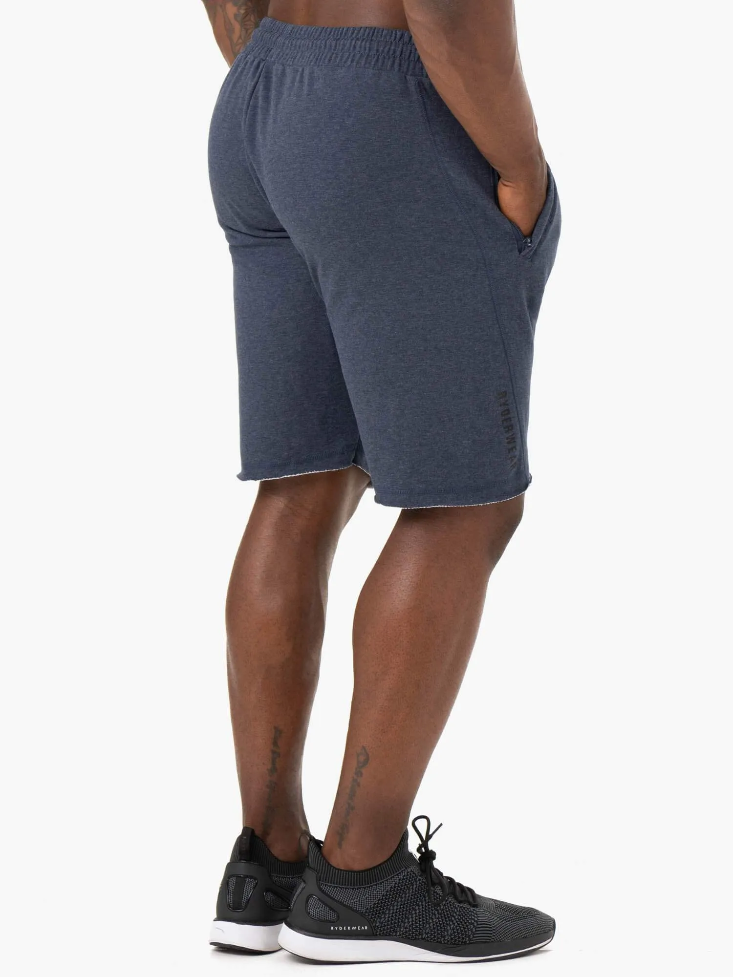 Iron Track Shorts - Navy Marl muscle support