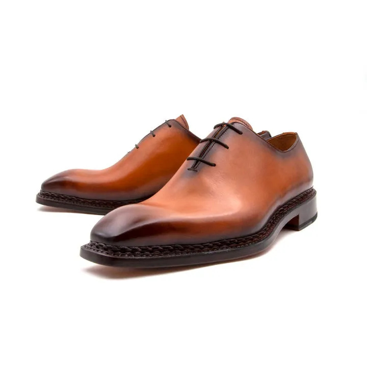 Jason Sr Wholecut Lace Up Shoes - Caramel city style