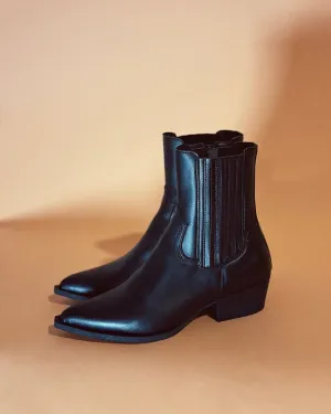 Jolene Western Boot in Black from Bhava heritage look