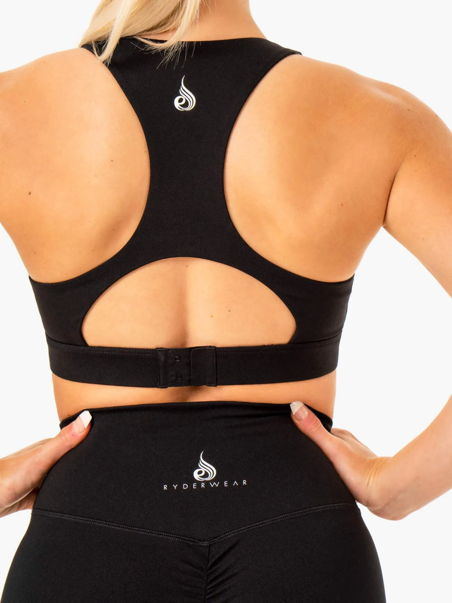 Knockout Racer Back Sports Bra - Black Lightweight Feel
