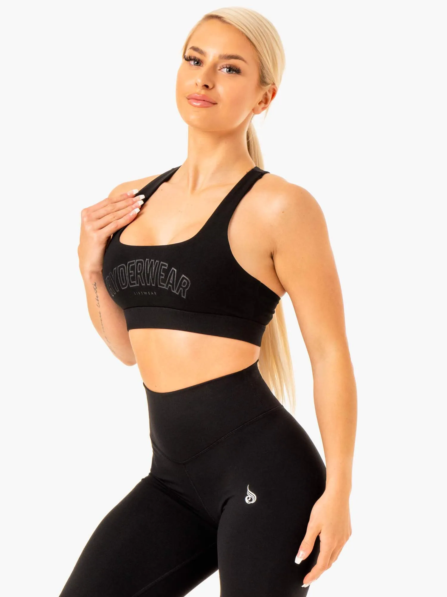 Knockout Racer Back Sports Bra - Black Stable Hold