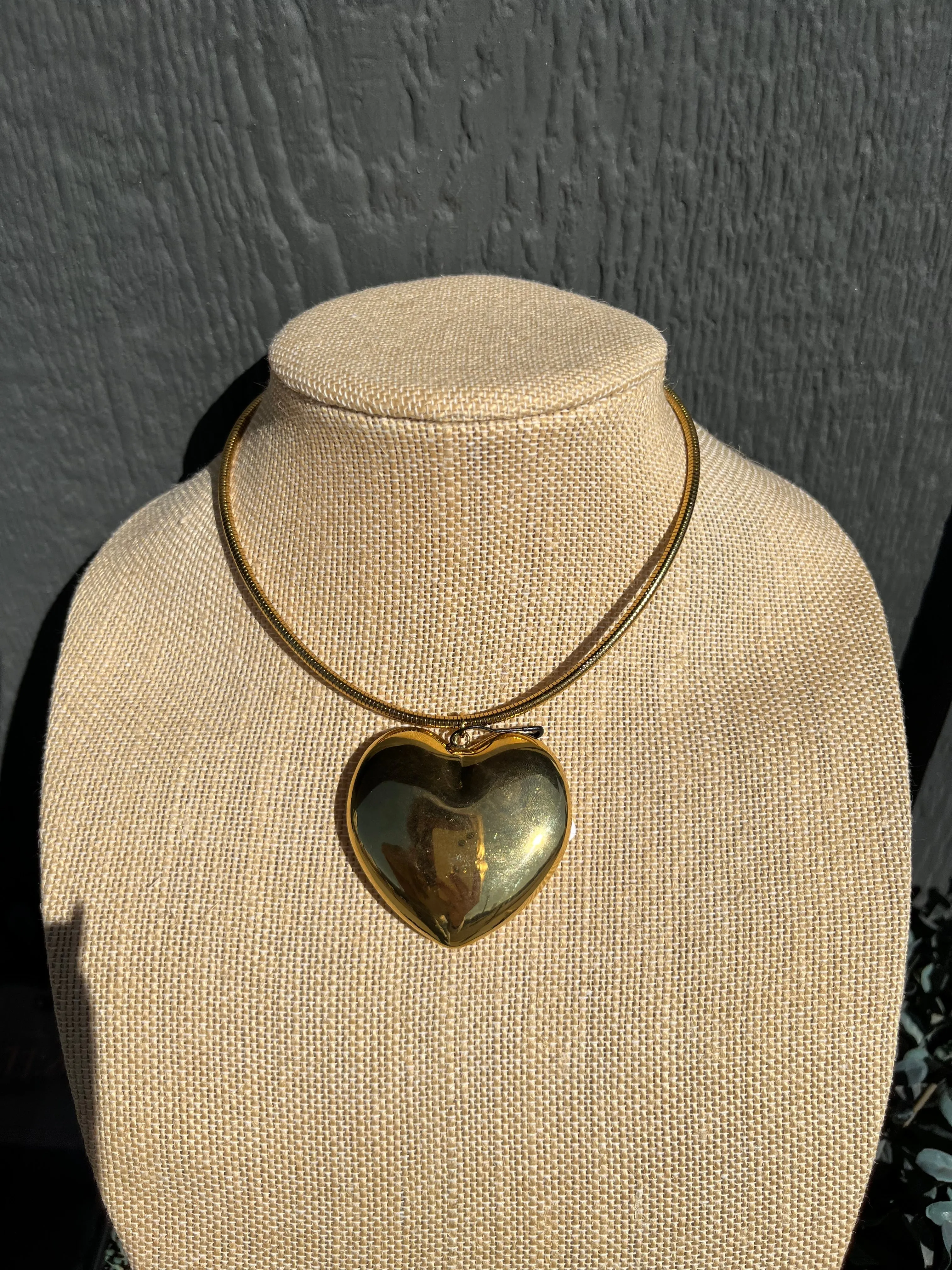 Large Heart Coil Necklace Charming Flair
