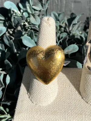 Large Heart Texture Ring dreamy detail