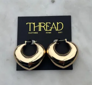 Large Puff Gold Earring night glow