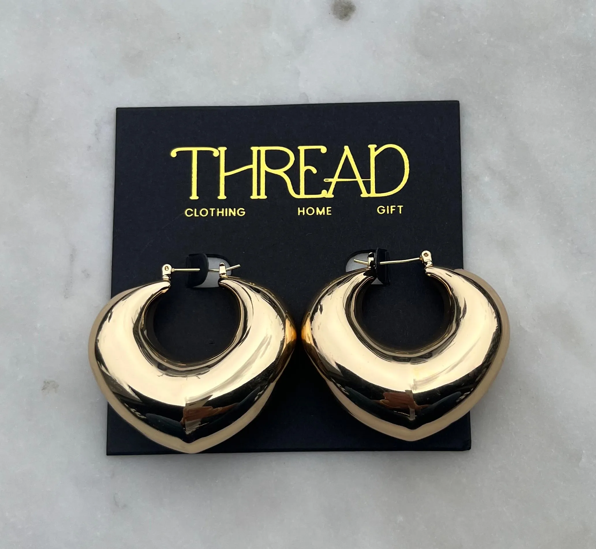 Large Puff Gold Earring night glow