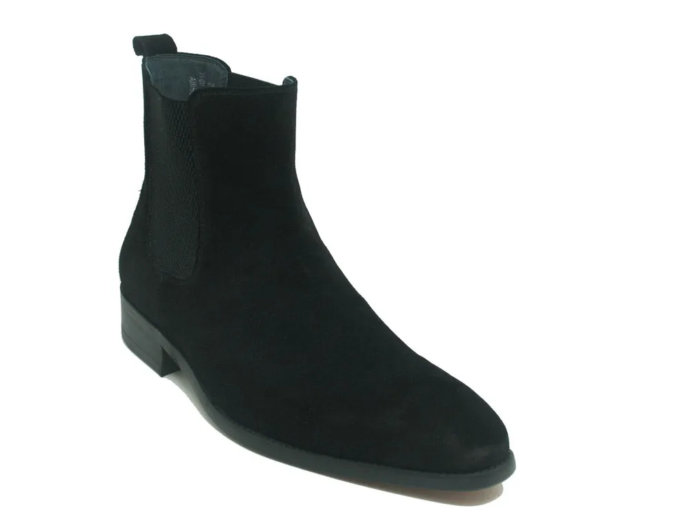 Leather Suede Chelsea High Boots KB478-108S - Black modern vibe
