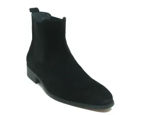 Leather Suede Chelsea High Boots KB478-108S - Black modern vibe