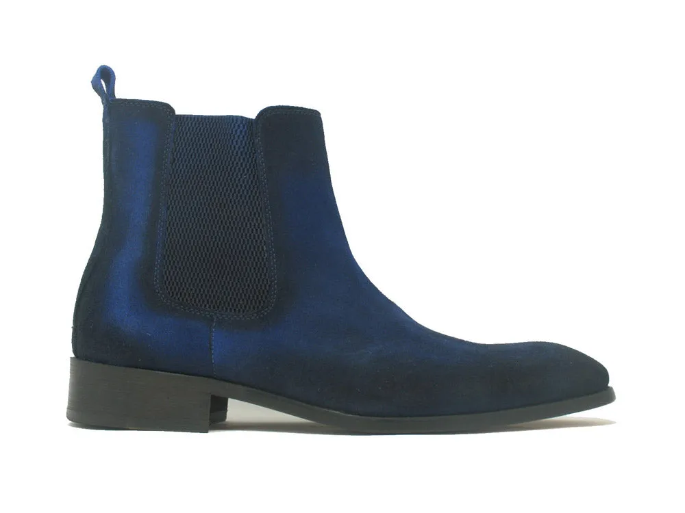 Leather Suede Chelsea High Boots KB478-108S - Denim lightweight feel