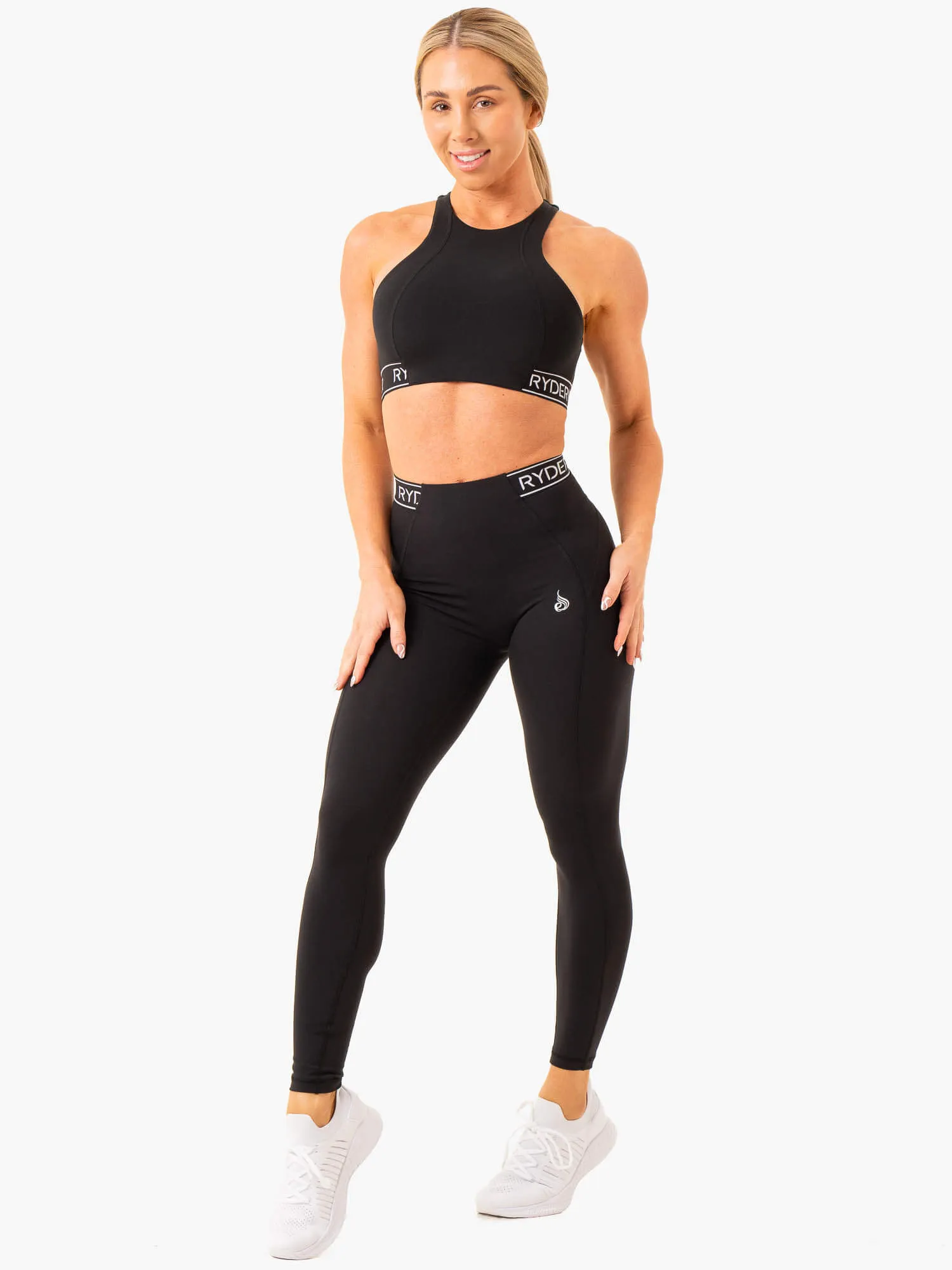 Level Up High Impact Sports Bra - Black Moisture Control