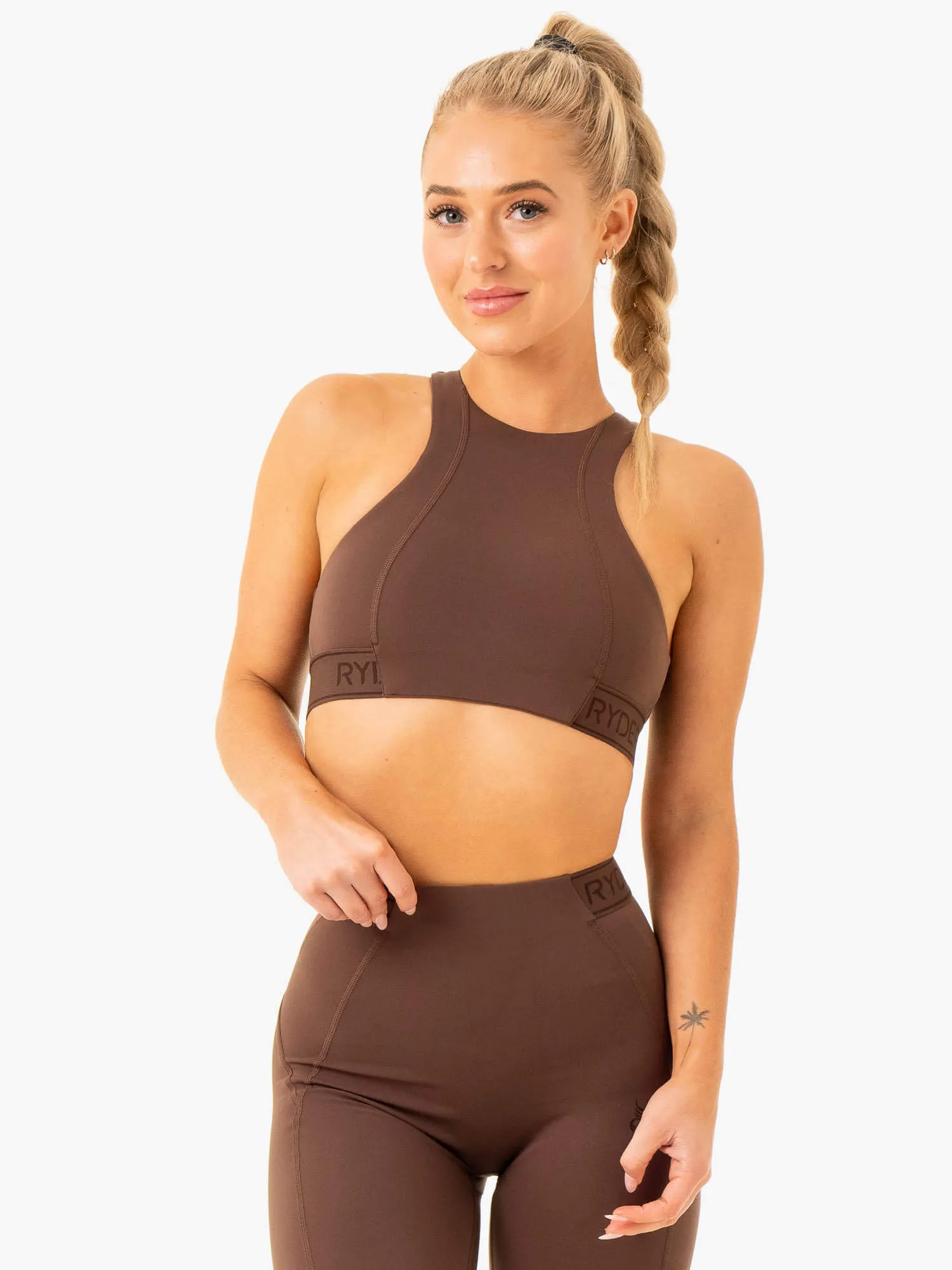 Level Up High Impact Sports Bra - Chocolate Lasting Comfort