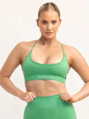 Lift 2.0 Seamless Sports Bra - Apple Green Chest Support