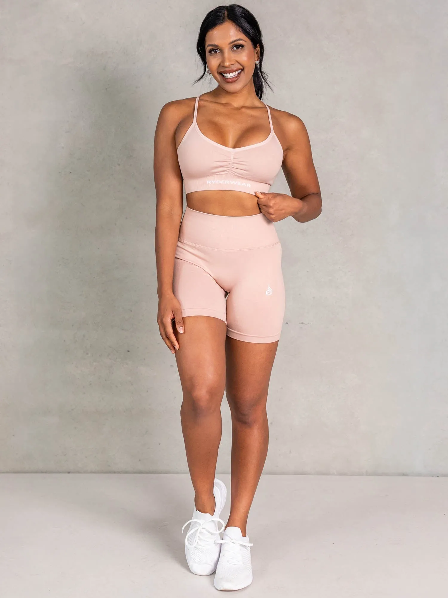 Lift BBL Scrunch Seamless Shorts - Biscotti fitness apparel