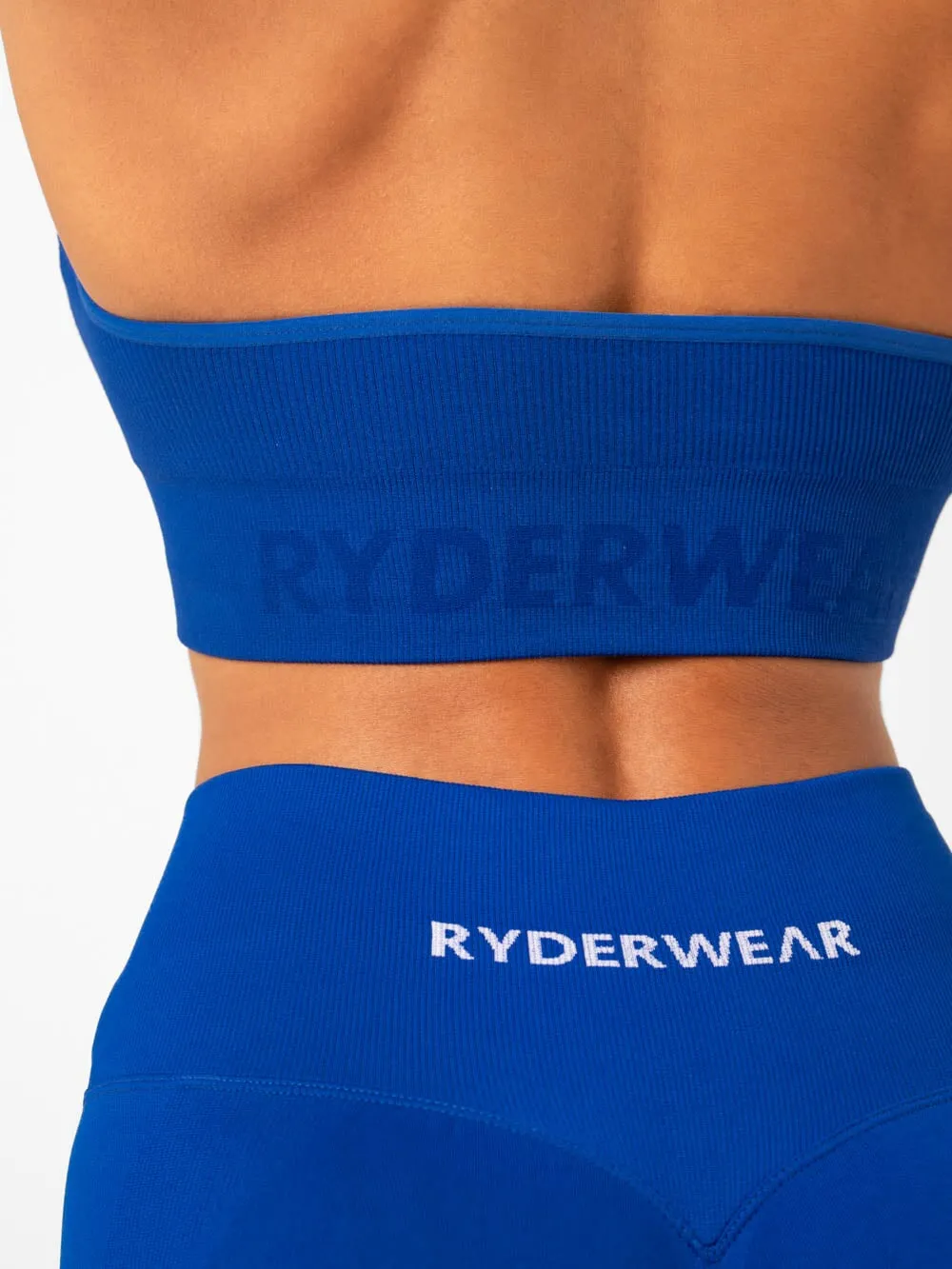 Lift Rib Seamless Halter Sports Bra - Cobalt Blue Wear Resist