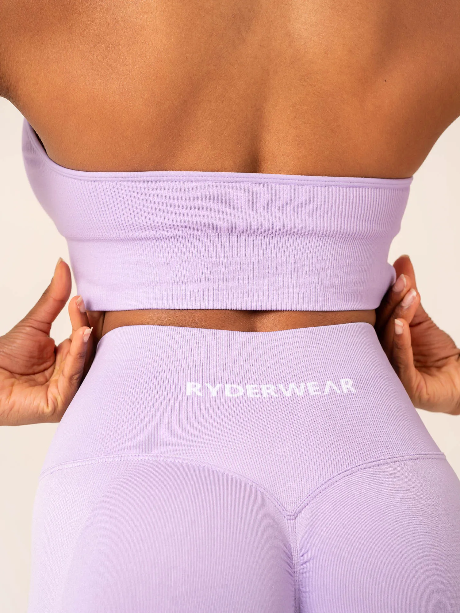 Lift Rib Seamless Halter Sports Bra - Lavender Multi Scenario