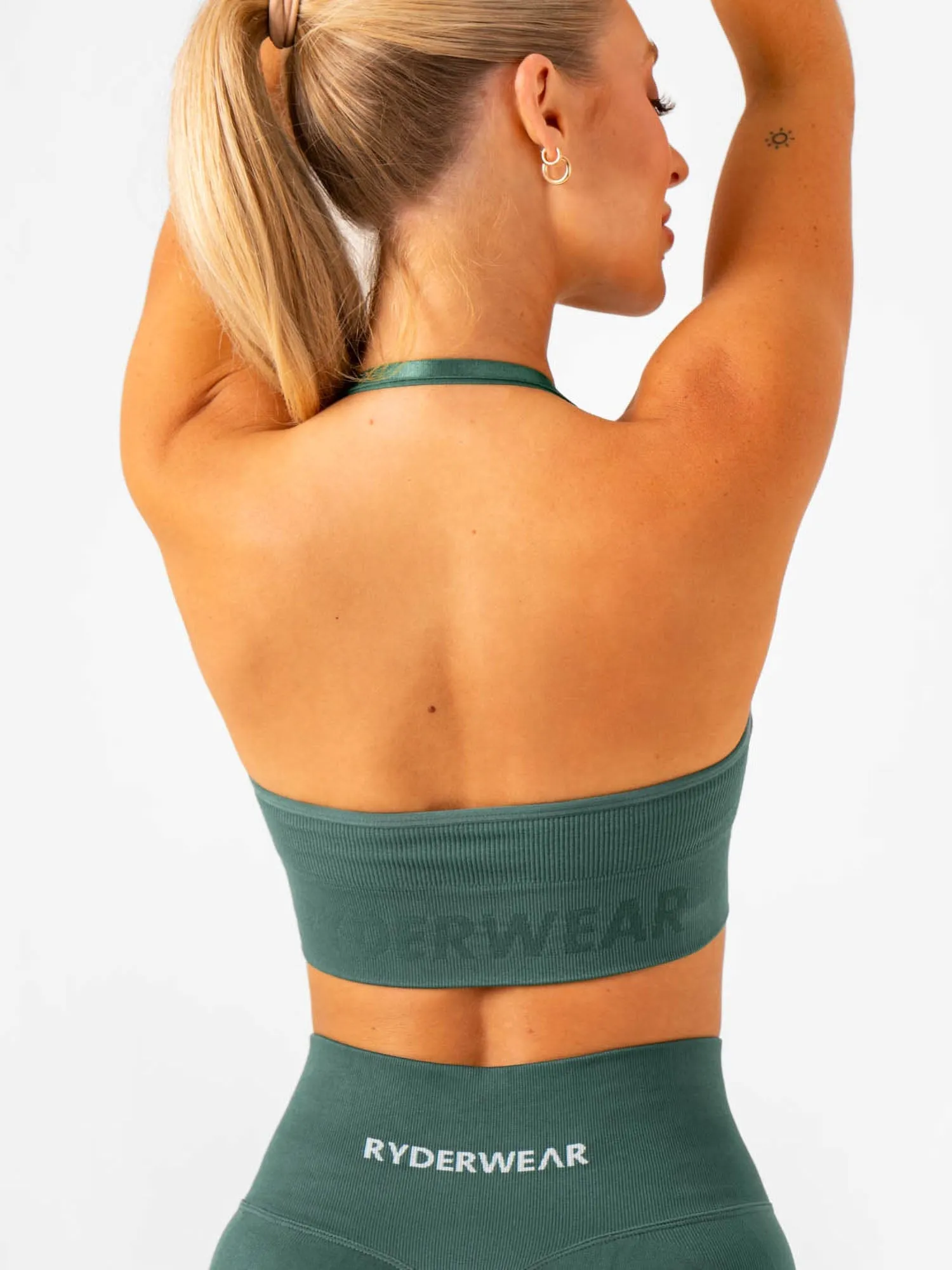 Lift Rib Seamless Halter Sports Bra - Petrol Sport Specific