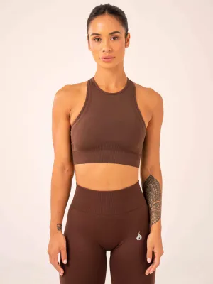 Lift Seamless High Neck Sports Bra - Chocolate Shock Design
