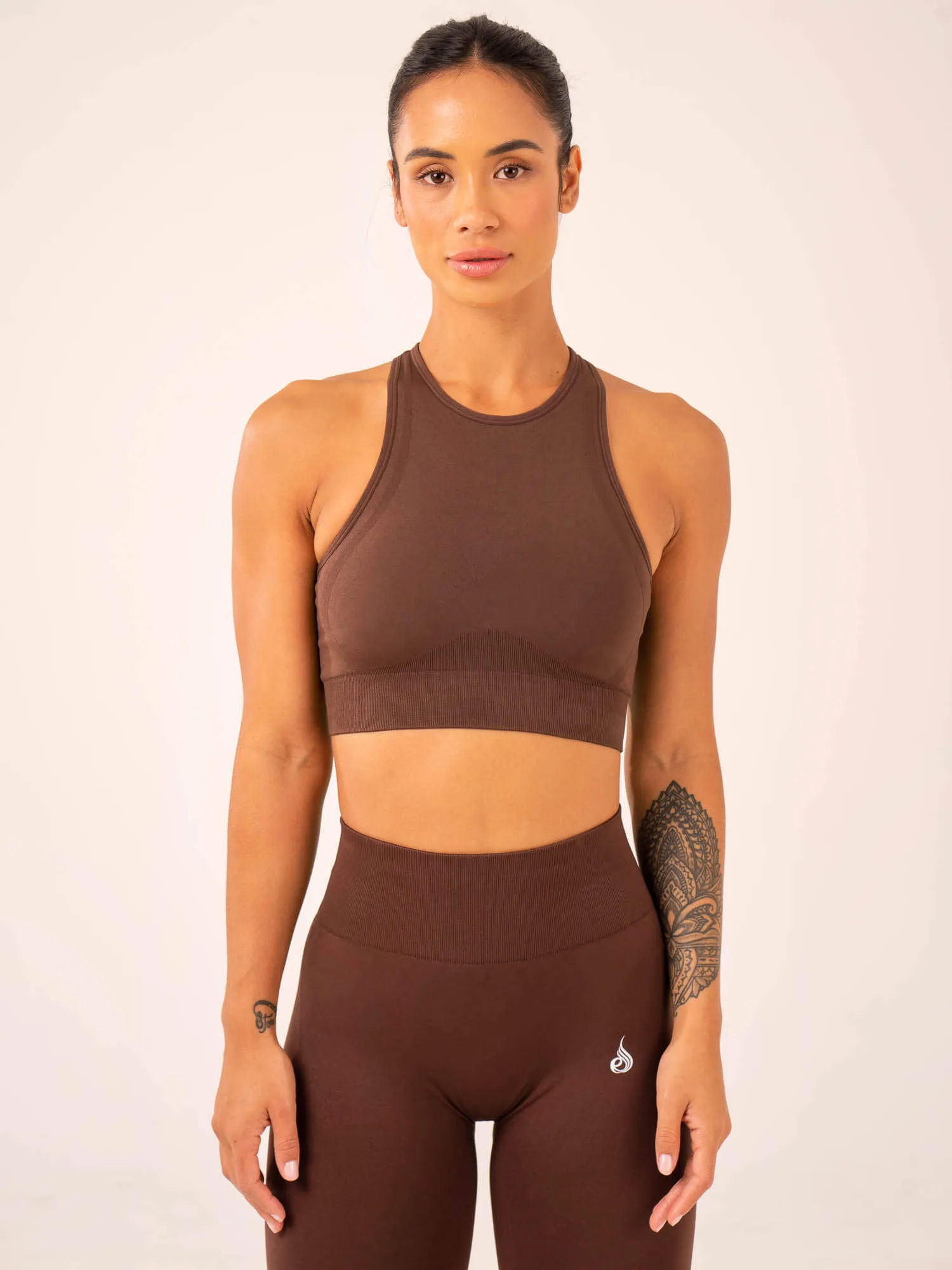 Lift Seamless High Neck Sports Bra - Chocolate Shock Design