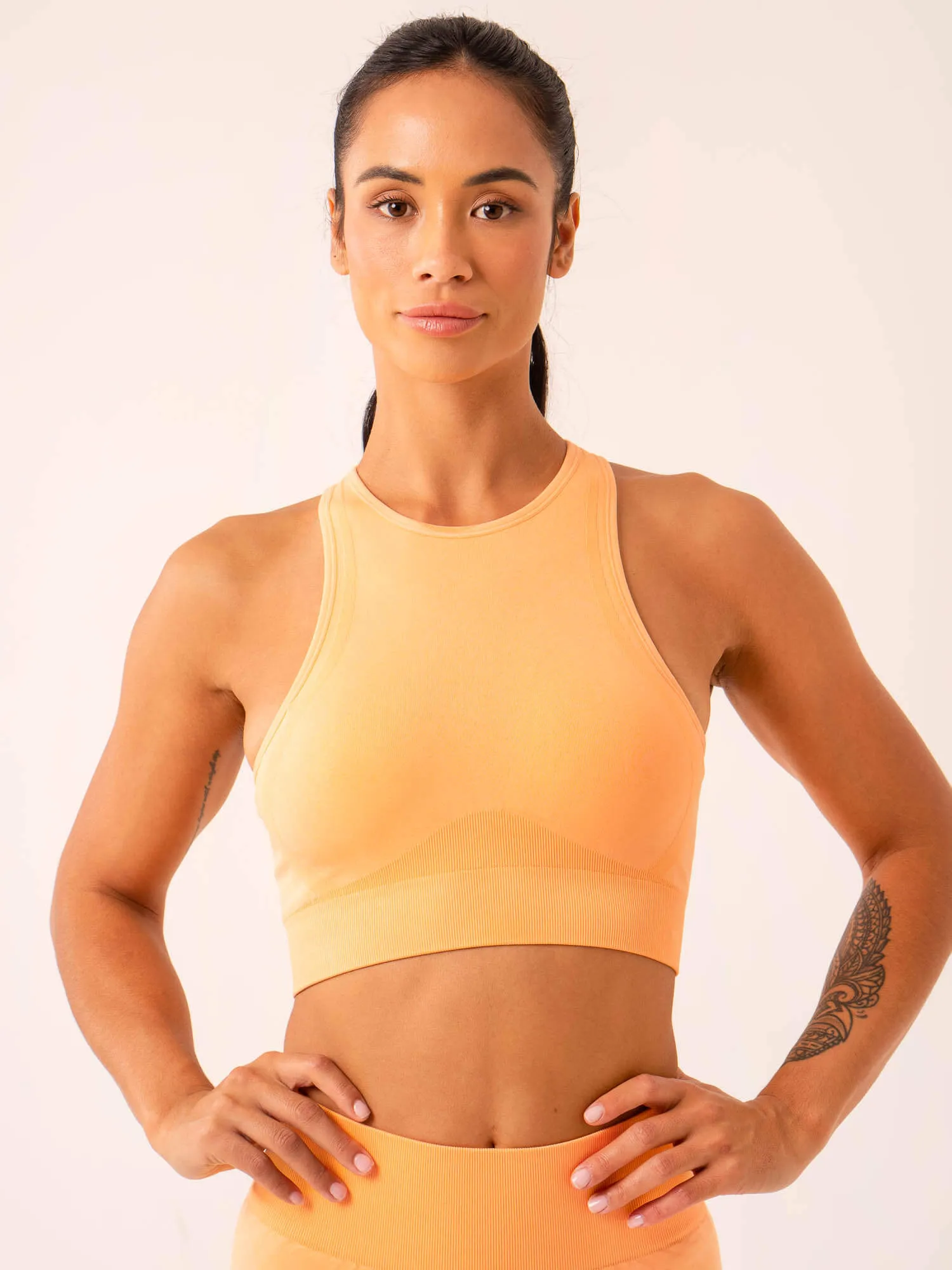 Lift Seamless High Neck Sports Bra - Mango Shock Guard